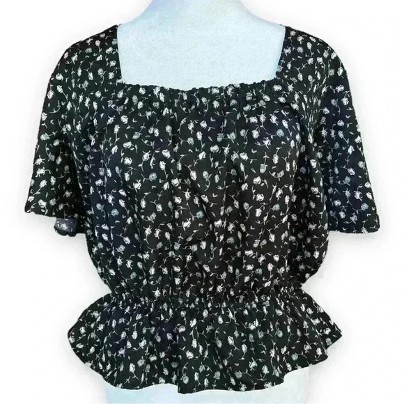 Jon & Anna Tops - Jon & Anna Floral Peplum Blouse Size L